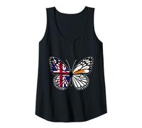 Womens Britain and Cyprus Mix Butterfly British Cypriot Roots Tank Top