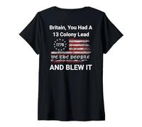 Womens Britain, You Had A 13 Colony Lead And You Blew It USA Humor V-Neck T-Shirt