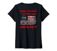 Womens Britain, You Had A 13 Colony Lead And You Blew It USA Humor V-Neck T-Shirt