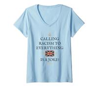 Womens BRITAINS Patriots British Pride Supporter Calling Names Joke V-Neck T-Shirt