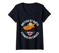 Womens British by Birth Cypriot by Choice Cyprus Expat Retirement V-Neck T-Shirt