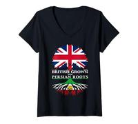 Women's British Grown with Persian Roots V-Neck T-Shirt