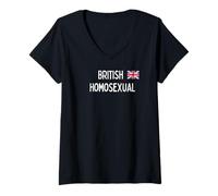 Womens British Homosexual - Cute Gay Gifts for Men and Women V-Neck T-Shirt