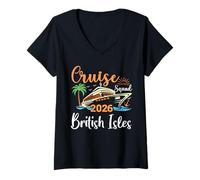 Womens British Isles Cruise Squad 2026 Family Holiday Matching V-Neck T-Shirt