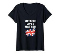 Womens British Lives Matter V-Neck T-Shirt