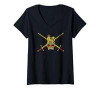 Womens British Military Flag UK United Kingdom V-Neck T-Shirt
