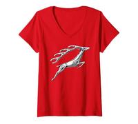 Womens British Motor Heritage Triumph Cars Stag Emblem V-Neck T-Shirt