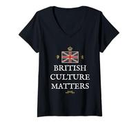 Womens British Patriot Culture Matters Proud UK Pride Great Britain V-Neck T-Shirt