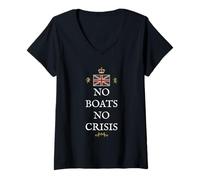 Womens British Patriot Proud Supporter Great BRITAINS NO Crisis UK V-Neck T-Shirt
