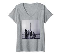 Women's British Pop Group In Paris By Simon Fowler V-Neck T-Shirt