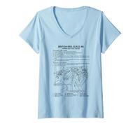 Women's British Rail Class 46 Peak Driver Controls Diagram V-Neck T-Shirt