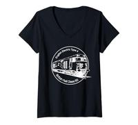 Women's British Rail Class 50 English Electric Type 4 Locomotive V-Neck T-Shirt