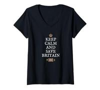 Womens BRITISH SUPPORTS PROTECT THE UNION JACK FLAG SAVE BRITAIN UK V-Neck T-Shirt