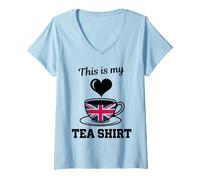 Womens British Tea Drinker This Is My Tea V-Neck T-Shirt