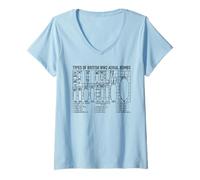 Women's British WW2 Aerial Bombs Ordnance Diagram V-Neck T-Shirt