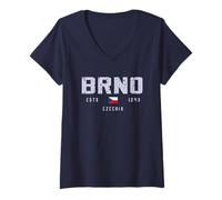 Womens Brno Czech Republic Field/Brno Czechia V-Neck T-Shirt