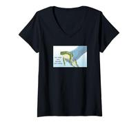 Womens Bro Relax I Am Literally Just Vibing Meme Frog V-Neck T-Shirt