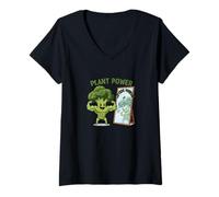 Womens Broccoli Healthy Vegan Team Vegetables Health V-Neck T-Shirt