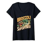 Women's Broccoli is My Superpower V-Neck T-Shirt
