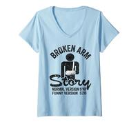 Women's Broken Arm Story Normal Version $10 Funny Version $20 V-Neck T-Shirt