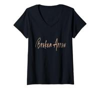 Womens Broken Arrow Oklahoma Vintage Elegant Design V-Neck T-Shirt