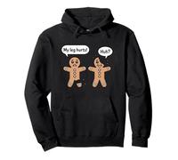 Womens Broken Cookie Shirt Funny Gingerbread Man Leg Hurts Pullover Hoodie