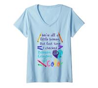 Womens Broken Crayons Still Color Suicide Prevention Awareness V-Neck T-Shirt
