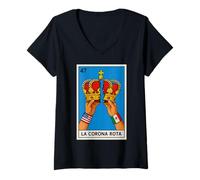 Womens Broken Crown Mexican Pride No Kings since 1776 V-Neck T-Shirt