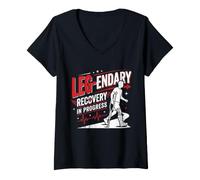 Women's Broken Leg Legendary Recovery in Progress V-Neck T-Shirt