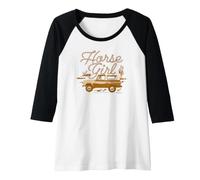 Womens Bronco Horse Girl Raglan Baseball Tee