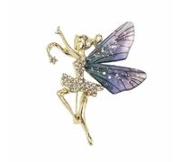 Women's Brooch Light Luxury Elegant Exquisite Butterfly Brooch Vintage Temperament Transparent Wings Brooch Gifts(Purple)