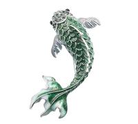 Women's Brooches Pin Hat Lapel 1pcs Brooch Enamel Fish for Women Large Carp Pins Animal Jewelry Coat Broch (Size: 7.5cm * 4.8cm)(Green)