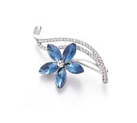 Women's Brooches Pins, Forget Me Not Brooch, Vintage Shining Brooches Pin, Blue Flower Jewellery Crystal Rhinestone Brooche, for Women Valentine's Day Anniversary Holiday Luck Jewelry Gift
