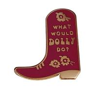 Women'S Brooches What Would Do Cow Girl Boot Enamelled Pin Western A Strong To The Country Music In The Boot'S Chest Badge Pins (Red, One Size)