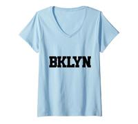 Women's Brooklyn New York BKLYN Black Text Apparel Collection V-Neck T-Shirt