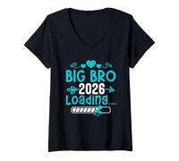 Womens Brothers Big BRO 2026 Loading Funny Soon Brother V-Neck T-Shirt