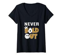 Women's Brown Color Never Sold Out Brown Graphic V-Neck T-Shirt
