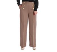Women's Black Wide Leg High Waist Vintage Retro Button Trousers BANNED Apparel