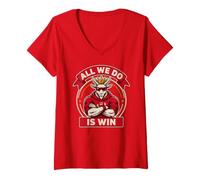 Women's Bruh All WE DO is Win Spirit W ame Day Goat Lets Go V-Neck T-Shirt
