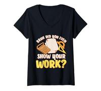 Womens Bruh Did You Even Show Your Work Funny Math Teacher Student V-Neck T-Shirt