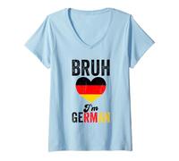 Womens Bruh I'm German Funny Germany Flag V-Neck T-Shirt