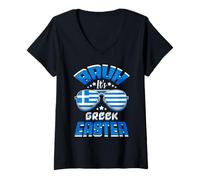 Women's Bruh It is Gr aster Pascha Happy Easter V-Neck T-Shirt