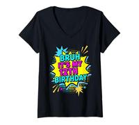 Women's Bruh It's My 12th Birthday Twelve 12 Twelfth Years Old V-Neck T-Shirt