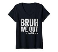 Women's Bruh We Out 2nd Grader Second Grade Graduation Class of 2026 V-Neck T-Shirt