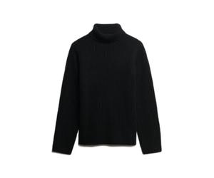 Women's brushed cable-knit roll neck jumper Superdry Noir S
