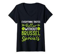 Women's Brussels Sprout Vegetarian Brussel Sprouts Lover V-Neck T-Shirt