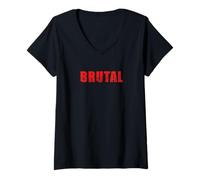 Womens Brutal Intense Raw Power V-Neck T-Shirt