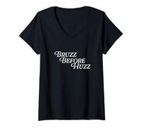 Womens Bruzz Before Huzz Meme Gen Z Teen Slang Funny Bruh Bro Bros V-Neck T-Shirt