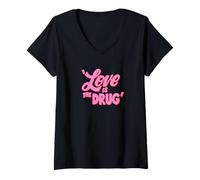 Womens Bryan Ferry Music Legend | 'Love is The Drug' Merch | BF1030 V-Neck T-Shirt