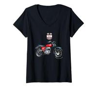 Women's BSA Hornet Lightning Power Motorcycle Retro V-Neck T-Shirt